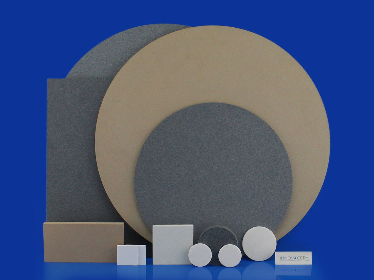 INNOVACERA 1-100um Alumina/SIC Porous Ceramic Plate/Disc For Vacuum Table Filter Gas