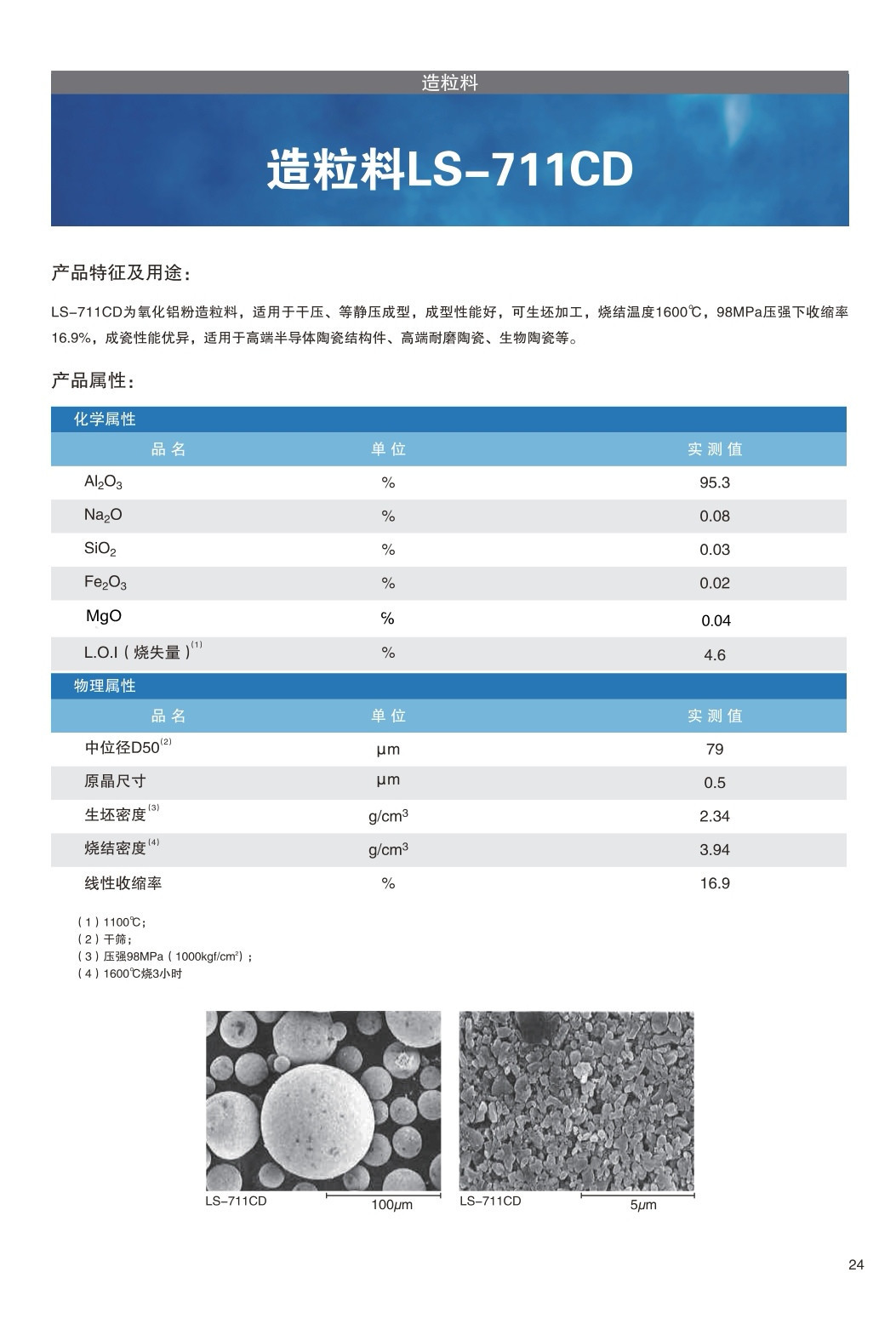 日本轻金属氧化铝造粒料LS-711CD